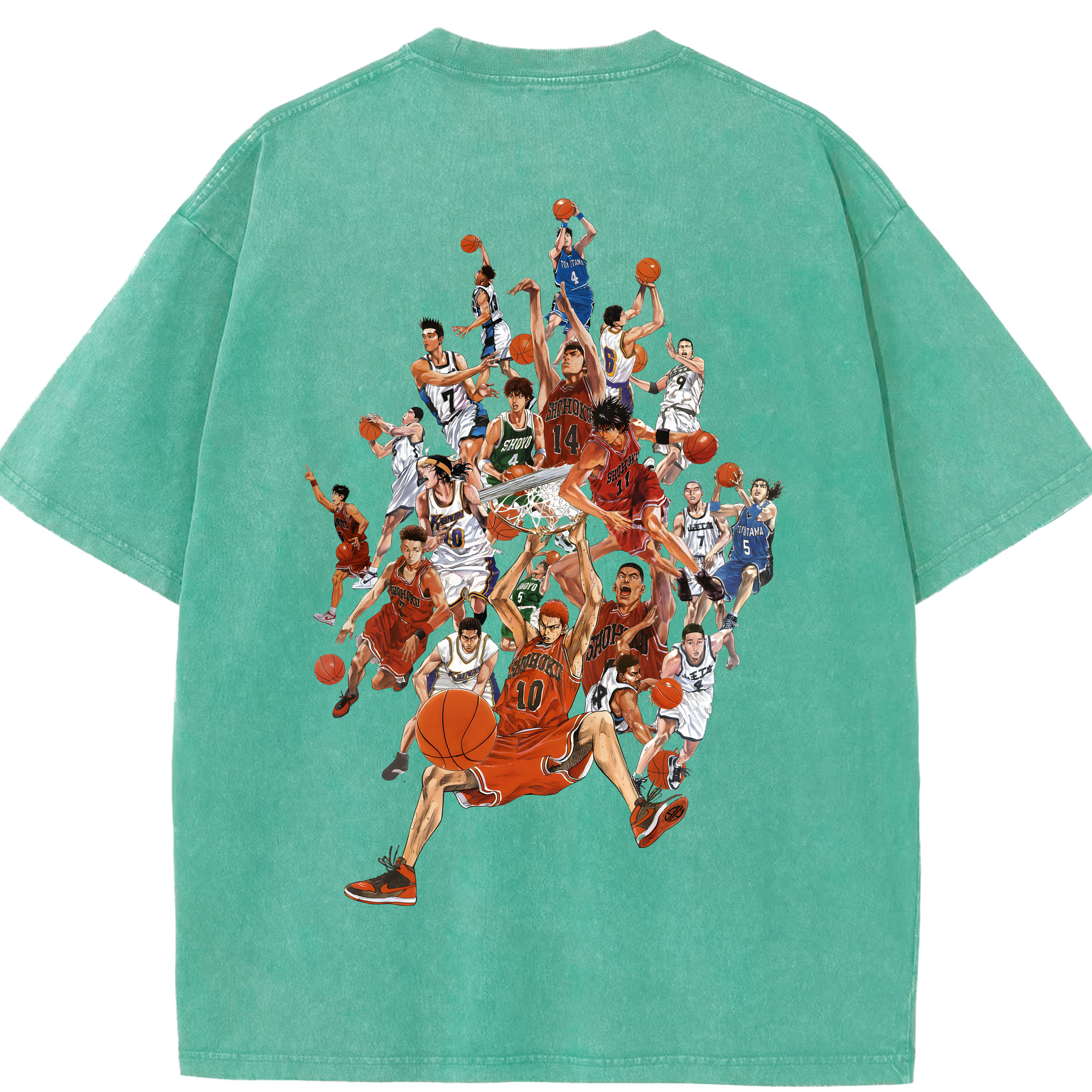 （画像用） SLAM DUNK／スラムダンク 綿100% ヴィンテージ風 半袖Tシャツ（背面プリント）